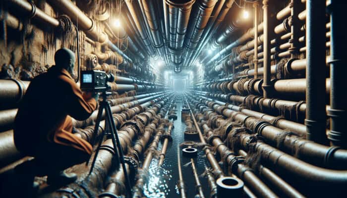 Expert sewer inspection in Surrey using advanced camera technology to evaluate underground pipes.