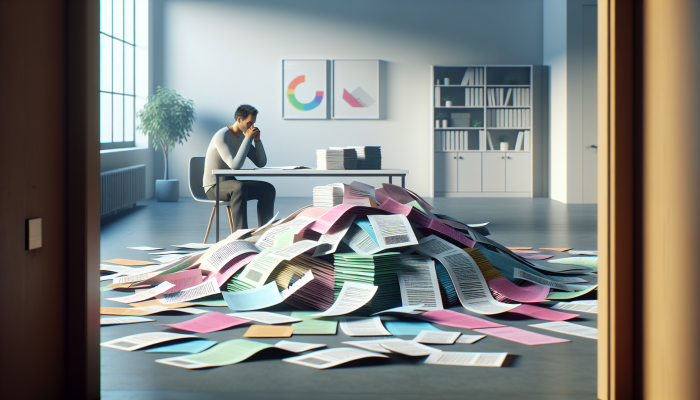 Does Debt Consolidation Hurt Your Future Loans: Impact Explained | DCL Visual representation of a person consolidating colourful debt papers into a single clear document in a tranquil office environment, symbolising financial relief.