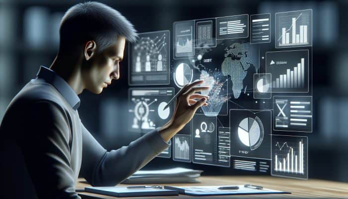 Debt Consolidation With The Snowball Method: UK Guide | DCL Person analyzing financial documents and charts in a modern office, focusing on debt consolidation strategy.