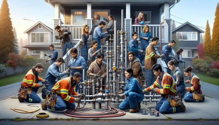 Expert technicians in Kitsilano, Vancouver, engaged in maintaining natural gas lines to ensure safety and efficiency for residents.